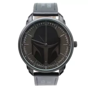 image of Star Wars The Mandalorian Quotes Black Simulated Leather Watch