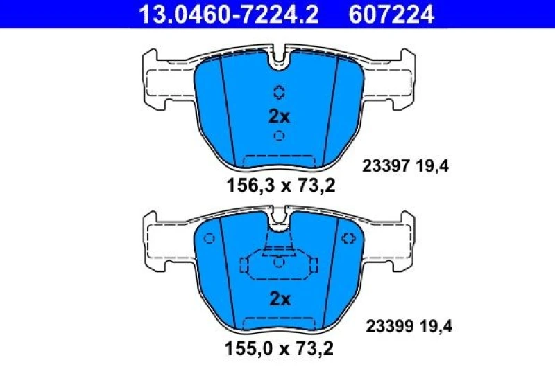 Image of ATE 13.0460-7224.2 Brake pad set excl. wear warning contact Brake Pad Set,disc brake (402)