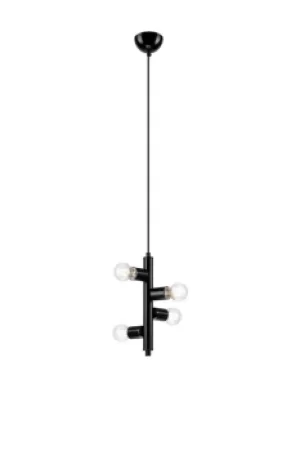 Linda Modern Multi Arm Pendant Ceiling Light Black, 4x E27