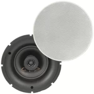 image of Pair of 5.25" 8 OHM Low Profile Ceiling Speakers 2 Way Wall Mount Slim Line