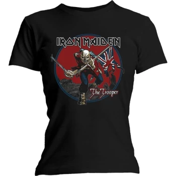 Image of Iron Maiden - Trooper Red Sky Womens Large T-Shirt - Black