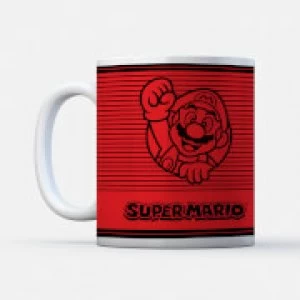 image of Nintendo Super Mario Retro Line Art Colour Mug