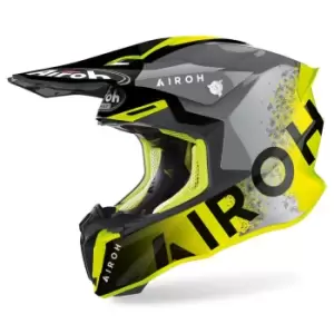 Image of Airoh Twist 2.0 Bit Motocross Helmet, grey-yellow, Size 2XL, grey-yellow, Size 2XL
