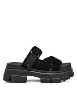 image of UGG Ashton Wedge Slide - Black, Size 3, Women