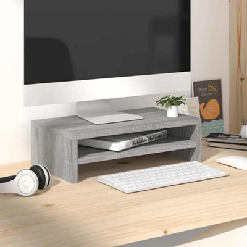Image of VIDAXL Monitor Stand Grey Sonoma 42x24x13cm Engineered Wood Vidaxl 8720286953891