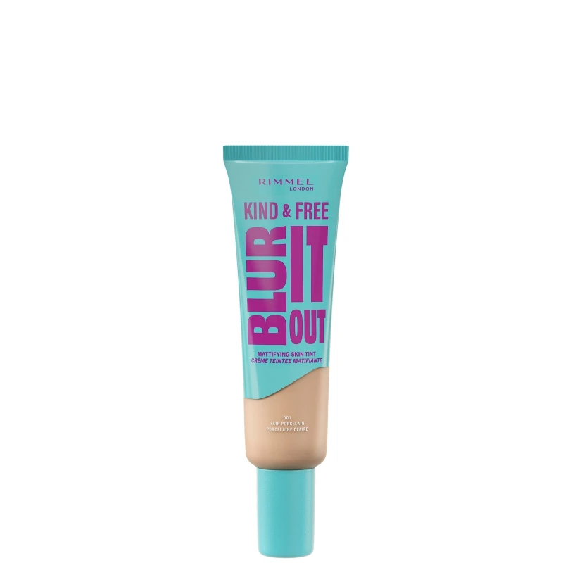 Image of Rimmel London Kind & Free BLUR IT OUT Mattifying Skin Tint 30ml (Various Shades) - 001 Fair Porcelain