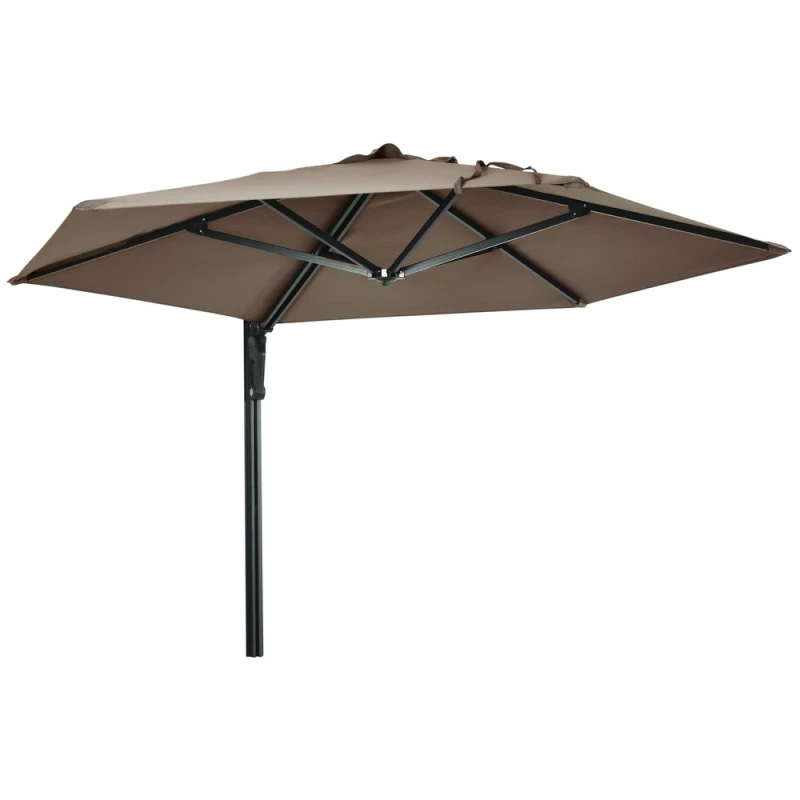 Image of Outsunny 2.5m Wall Mounted Parasol - Outsunny 84D-210V00KK