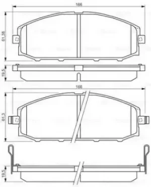 Image of Bosch 0986494150 BP1061 Brake Pad Set Disc Brake Front Axle