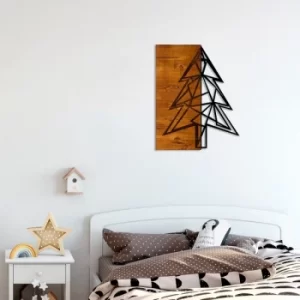 Image of Cam Agaci Walnut Black Decorative Wooden Wall Accessory