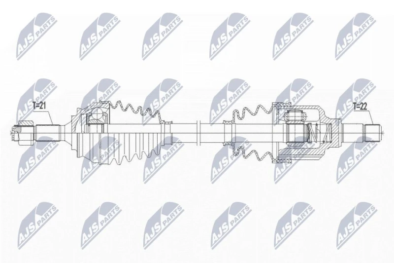 Image of NTY NPW-PE-075 Drive shaft Front Axle Left Drive Shaft (13)
