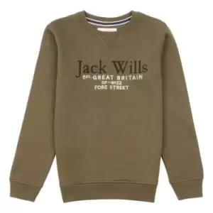 image of Jack Wills Kids Script Crew Neck Sweatshirt - Red