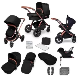 image of ickle bubba Stomp V4 All-in-One Travel System With Isofix Base - Bronze / Midnight