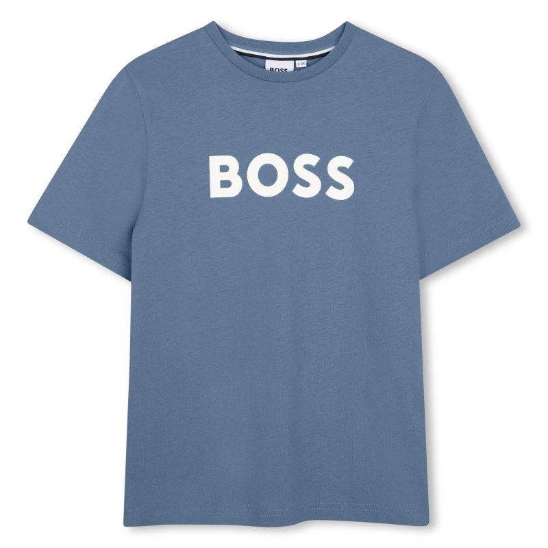Image of Boss Kids Logo T-Shirt Lavender Blue male 4 Yrs