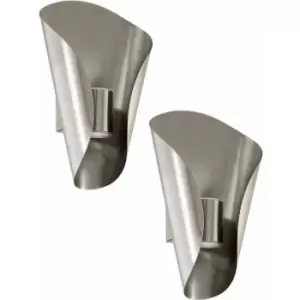 Image of Loops - 2 pack IP44 Outdoor Wall Light Stainless Steel 2.5W Built in LED Porch Lamp