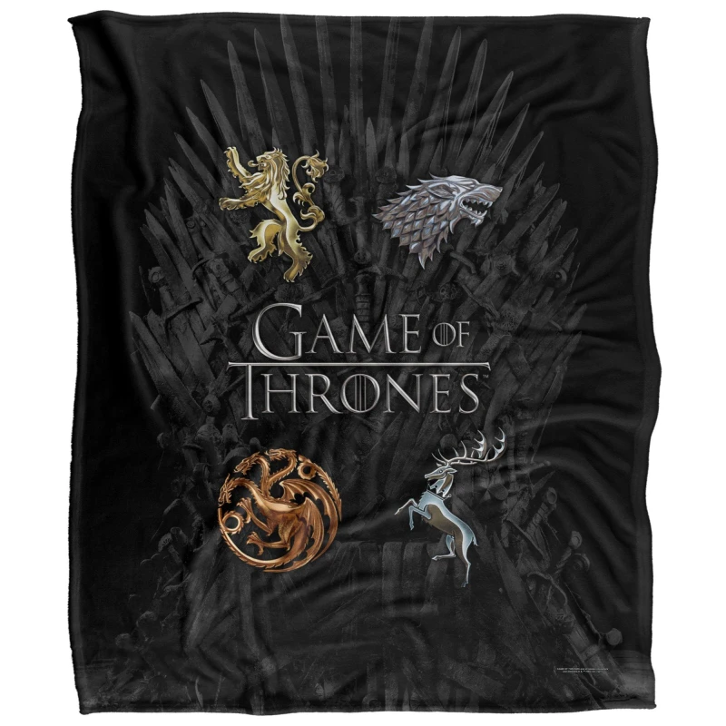 Image of Game of Thrones Chrome House Sigils Blanket House Sigils unisex One Size