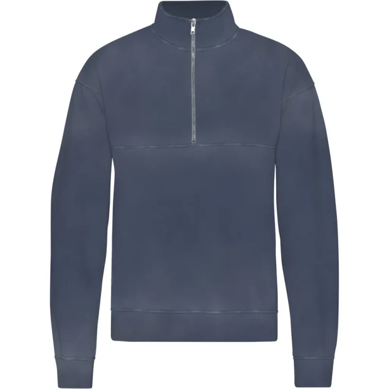 Image of Colorful Standard 1/4 zip sweatshirt Colorful Standard Organic Neptune Blue Bleu Unisex S