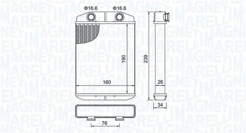 Image of MAGNETI MARELLI Heater matrix MAGNETI MARELLI 350218507000