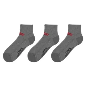 image of Levis Levis 3 Pack quarter Crew Socks - Grey