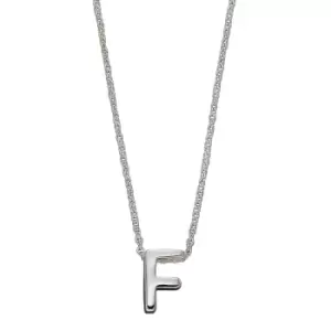 image of Sterling Silver Alphabet Letter F Necklace