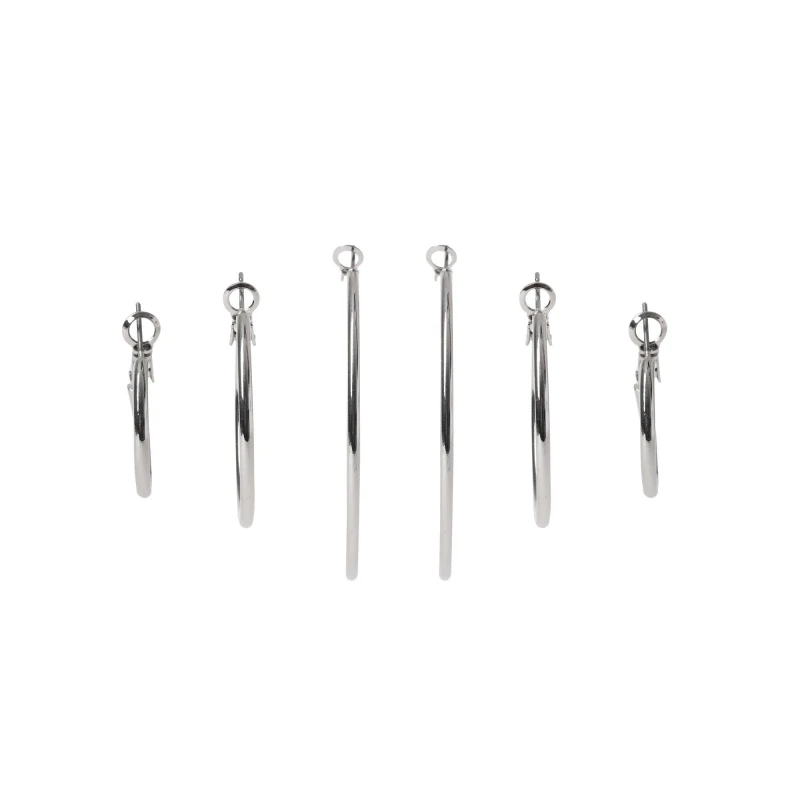 Image of Miso 3 Pack Mix Hoops - Silver Silver One Size