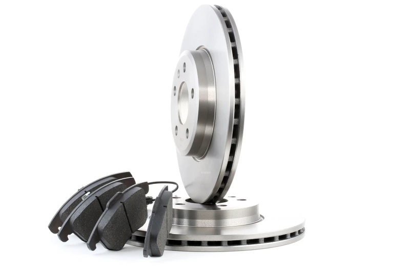 Image of RIDEX 3405B0143 Brake disc and pads set Front Axle, Brake Disc Type: Vented, incl. wear warning contact Brake Set,disc brakes (3405)