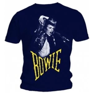 Image of David Bowie Scream Mens Navy T Shirt: X-Large