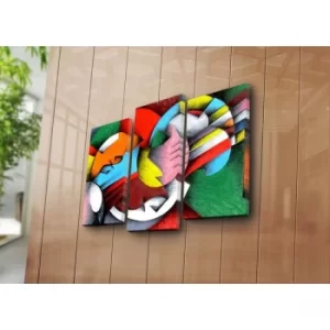 Image of 3KBPAT-37 Multicolor Decorative Canvas Painting (3 Pieces)