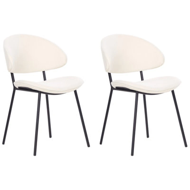 Image of Beliani Set Of 2 Dining Chairs Kiana Light Beige