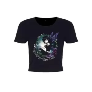 Image of Hexxie Womens/Ladies Black Is My Happy Colour Paige Crop Top (L) (Black)