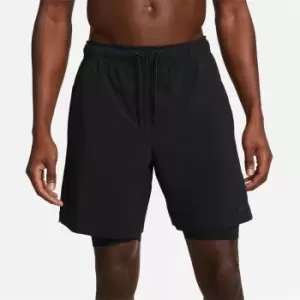 Image of Nike Dri-FIT Unlimited Mens 7 2-in-1 Woven Fitness Shorts - Black
