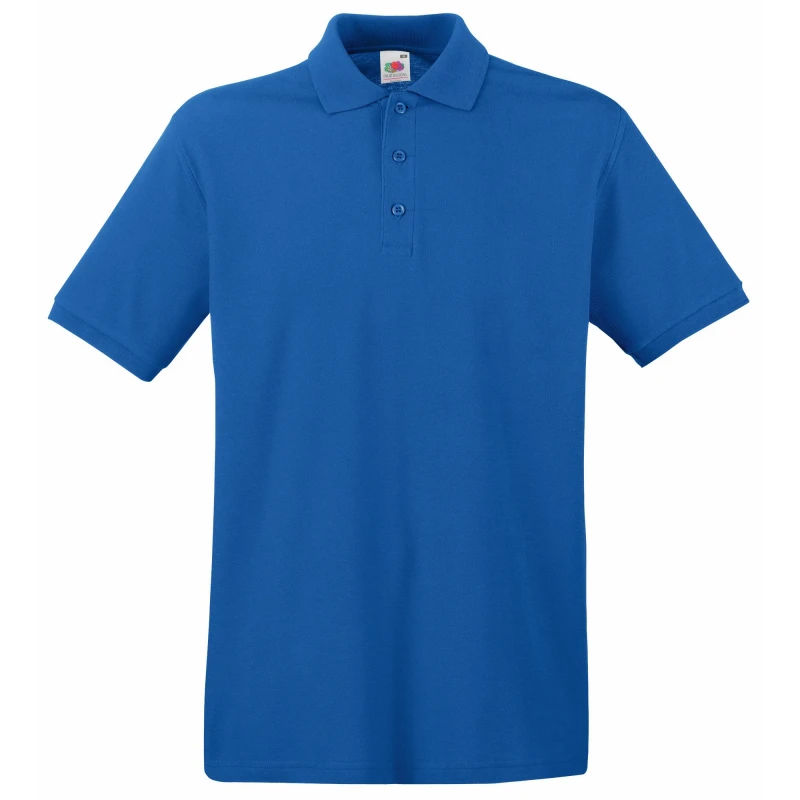 Image of Fruit Of The Loom Fruit of the Loom Men Premium Short Sleeve Polo Shirt in Royal Size: Small Royal S Male 5055747696028