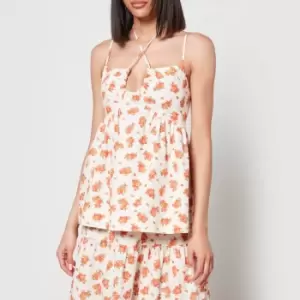 Image of Aligne Horti Cutout Floral-Print Poplin Top - EU 36/UK 8