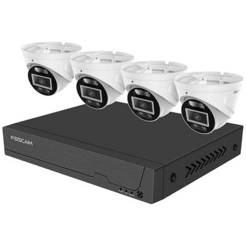 Image of Foscam Foscam FNA108E-T4-2T FNA108E-T4-2T LAN IP-CCTV camera set 8-channel incl. 4 cameras 3840 x 2160 p FNA108E-T4-2T