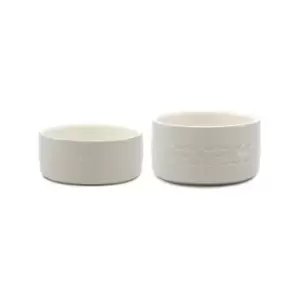 Image of Scruffs Set of 2 Large Icon Dog Bowls Light Grey
