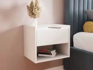 Image of GFW Harmony White Wall Mounted Pair of Bedside Tables