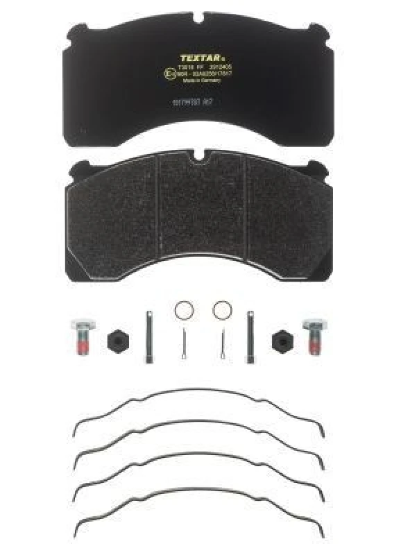 Image of TEXTAR 2912405 Brake pad set prepared for wear warning indicator, with accessories Brake Pad Set,disc brake (402)