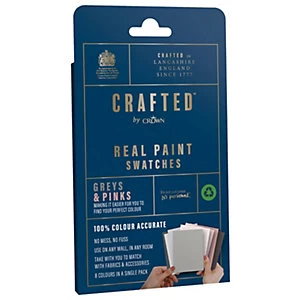 image of CRAFTED by Crown Flat Matt Real Paint Swatch - Grey & Pink - Pack of 8