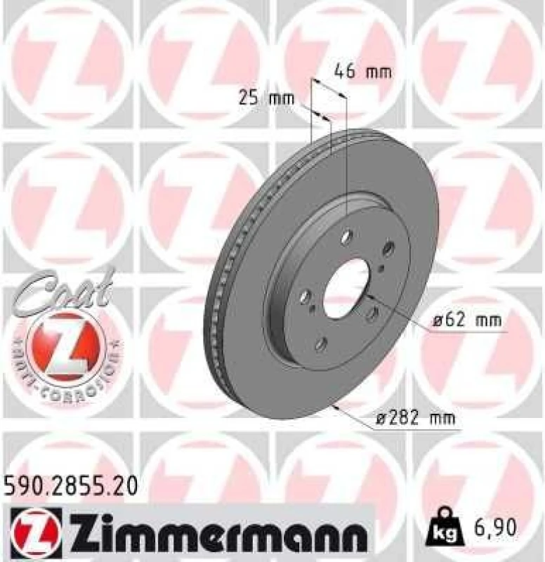 Image of ZIMMERMANN Brake disc ZIMMERMANN 590.2855.20