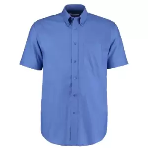 Image of Kustom Kit Mens Workwear Oxford Short Sleeve Shirt (14.5inch) (Italian Blue)