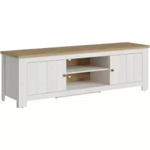 image of Celesto 2 Door Wide tv Unit in White and Oak