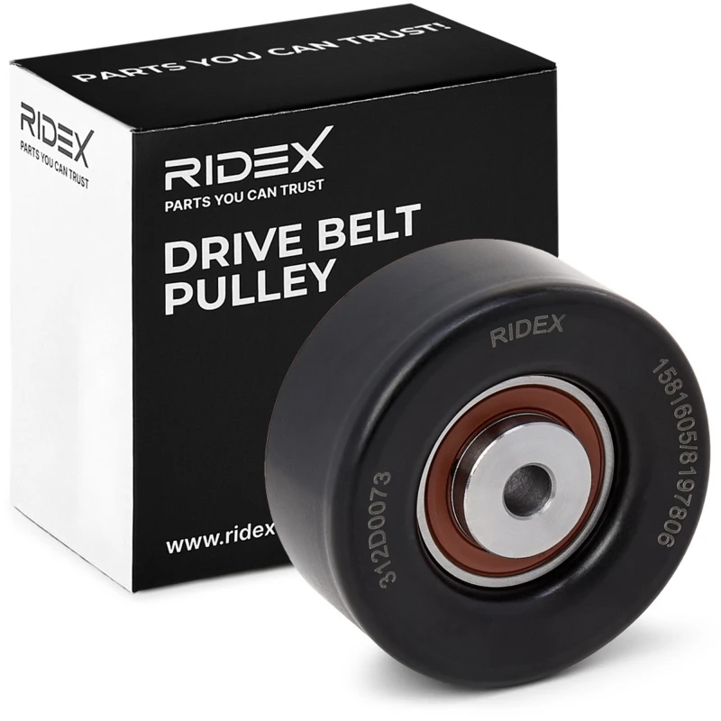 Image of RIDEX 312D0073 Idler Pulley Deflection/Guide Pulley,v-ribbed belt (312)