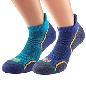 Image of 1000 Mile Run Socklet Mens (Twin Pack) Kingfisher/Navy Large