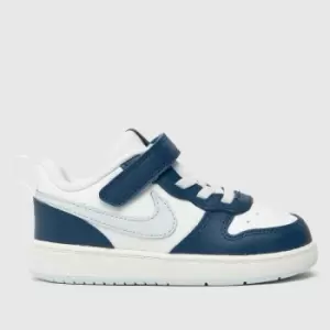 Image of Nike White & Navy Court Borough Low 2 Boys Toddler Trainers