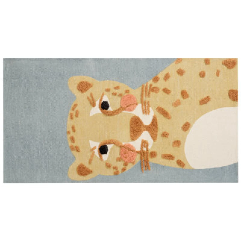 Image of Beliani Kids Rug Tangse Grey 80 X 150 Cm Cotton