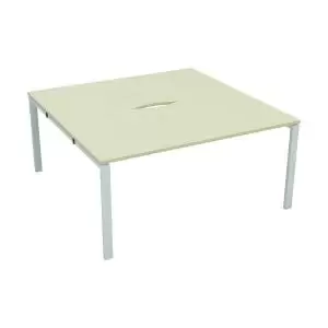 image of Jemini 2 Person Extension Bench Desk 1600x1600x730mm MapleWhite