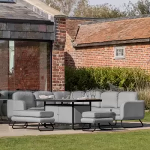 Image of Gallery Direct Flueri Rect Dining Set with Fire Pit Table Slate