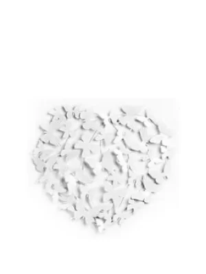 Image of Hestia Heart Shaped Butterfly Cluster Metal 50cm Wall Art