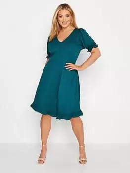 Image of Yours V Neck Dress, Green, Size 18, Women