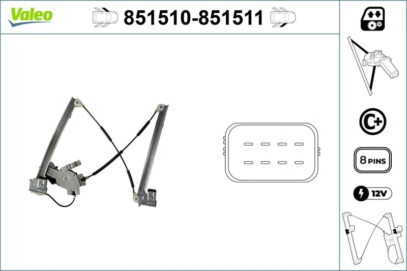Image of Window regulator VALEO 851511