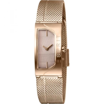 Image of Esprit Houston Blaze Womens Watch featuring a Stainless Steel Mesh, Rose gold Coloured Strap and Rose Dial